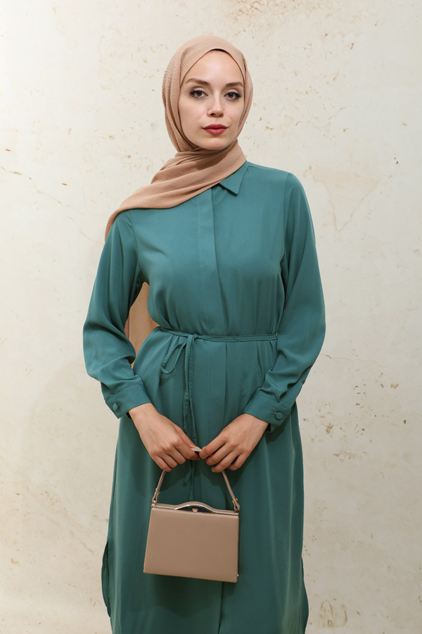 Medine İpeği  Tunik Takım Zümrüt - 7
