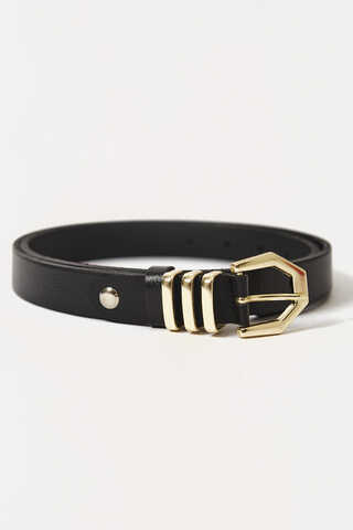 Gold Buckle Belt Black - 1