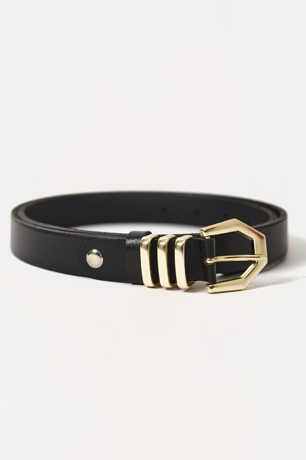 Gold Buckle Belt Black - 1