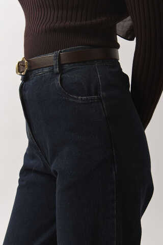 Gold Buckle Belt Brown (1)