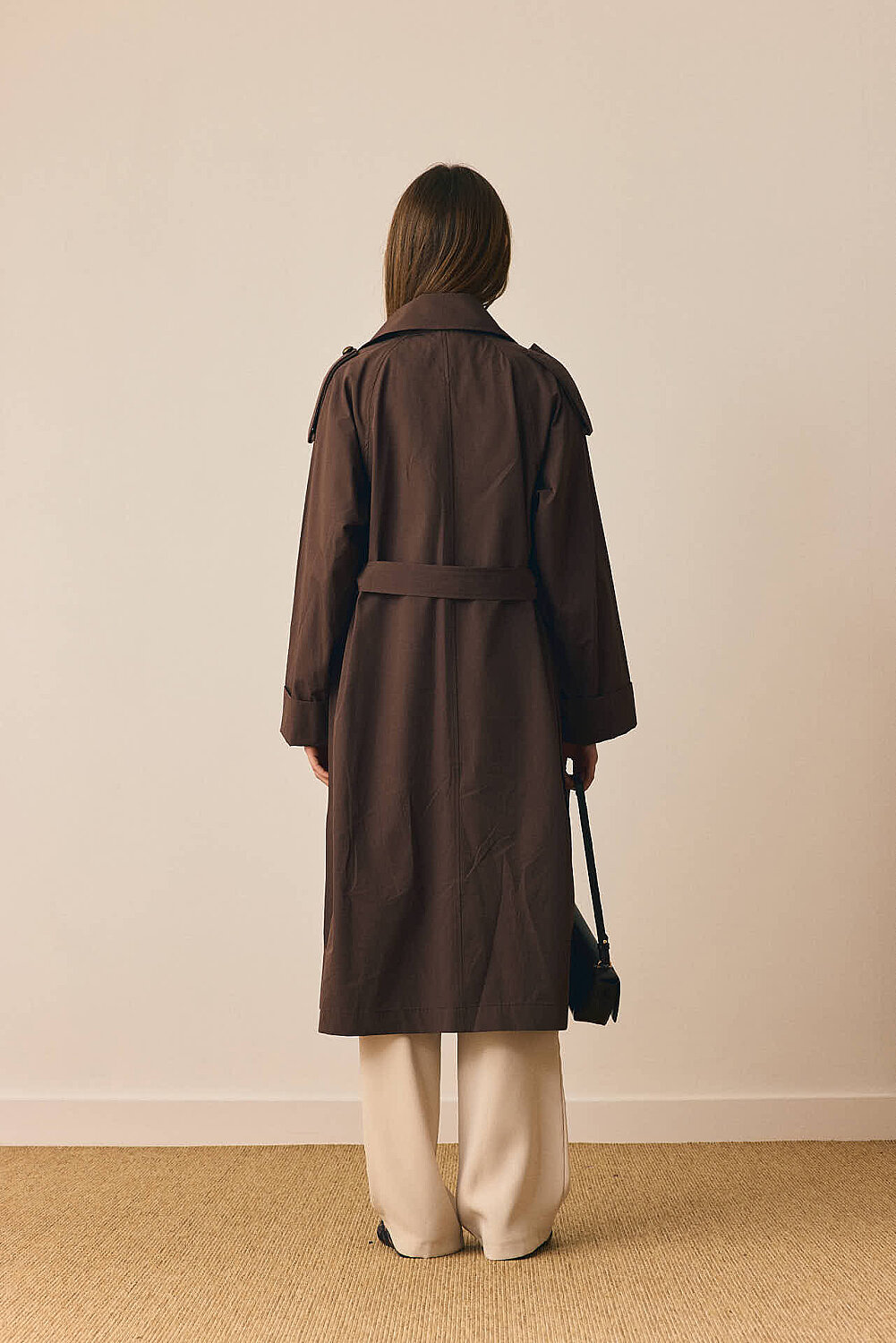 Gold Düğmeli Trençkot Kahverengi - 8