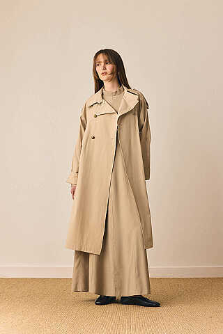 Gold Düğmeli Trençkot Taş - 2