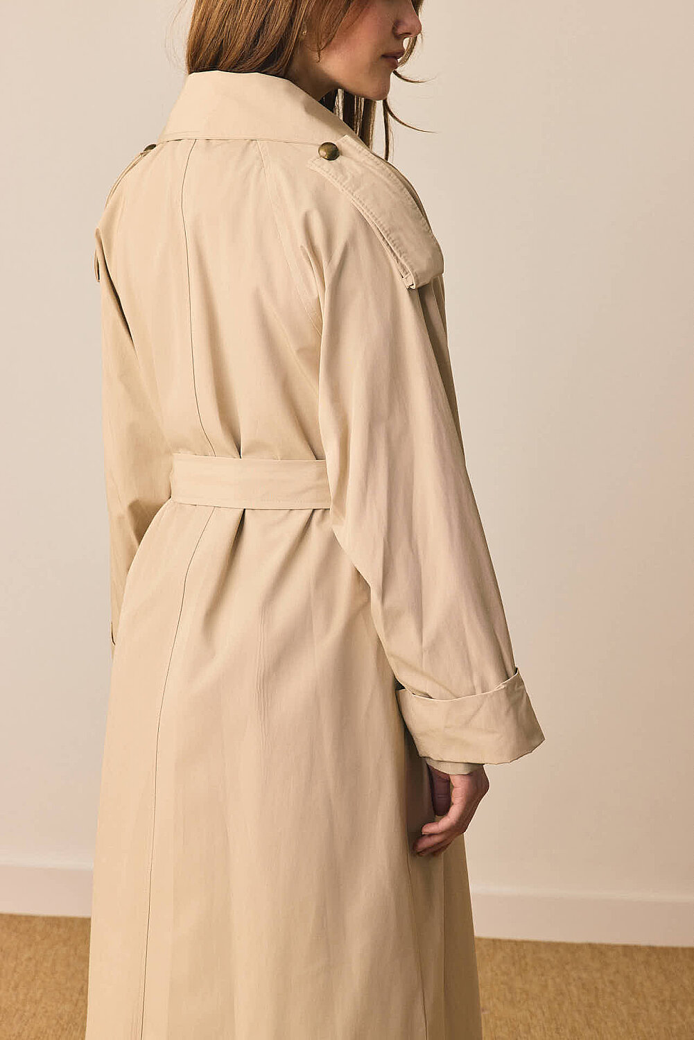 Gold Düğmeli Trençkot Taş - 7