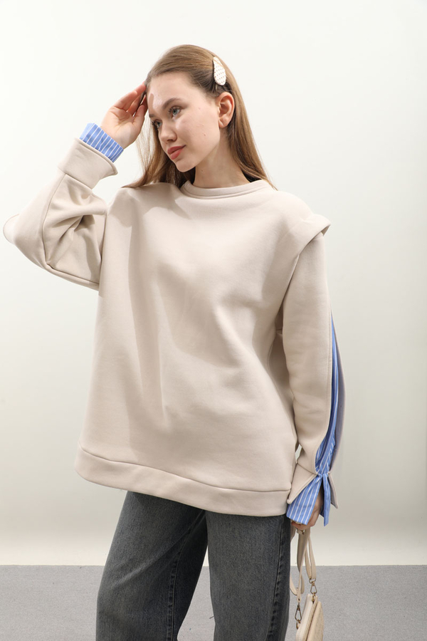 Gömlek Detaylı Sweat Taş - 4