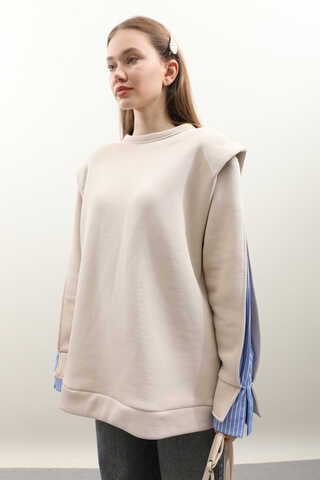 Gömlek Detaylı Sweat Taş - 5