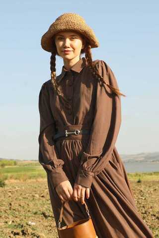 Gömlek Etek Takım Kahverengi - 2