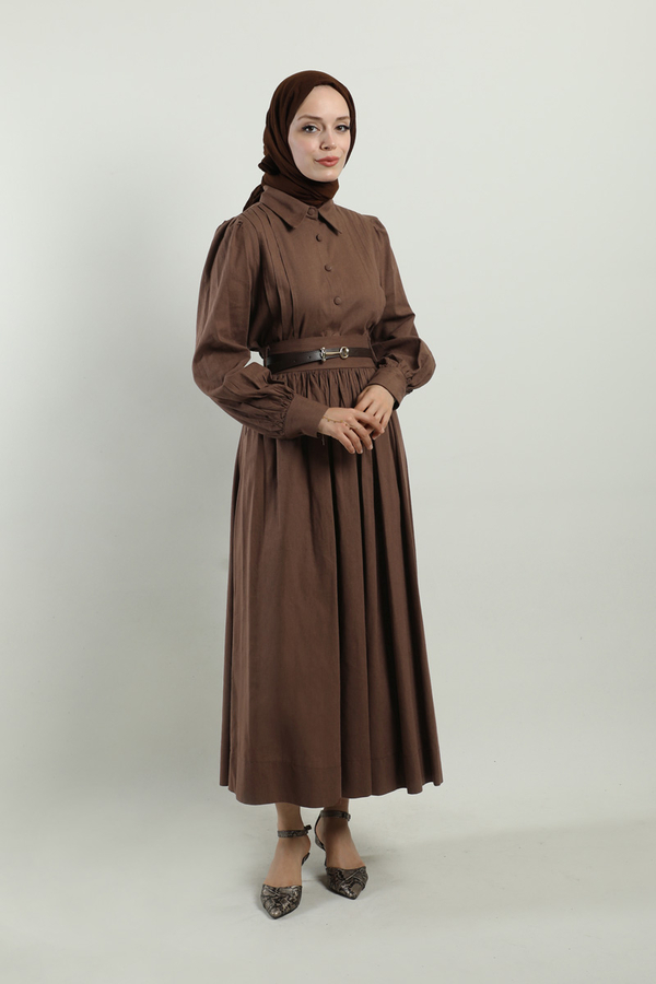 Gömlek Etek Takım Kahverengi - 4
