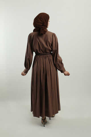 Gömlek Etek Takım Kahverengi - 10