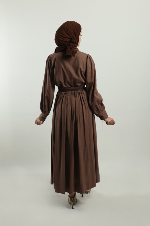 Gömlek Etek Takım Kahverengi - 10