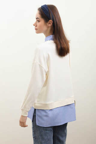 Gömlek Triko Krem - 6