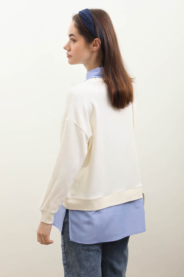 Gömlek Triko Krem - 6