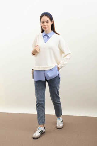 Gömlek Triko Krem - 1