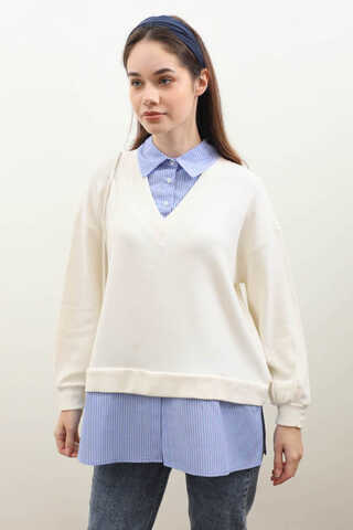 Gömlek Triko Krem - 3