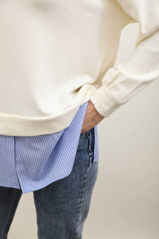 Gömlek Triko Krem - 4