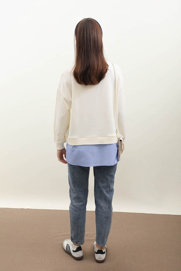 Gömlek Triko Krem - 5