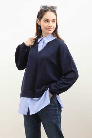 Gömlek Triko Lacivert - 1