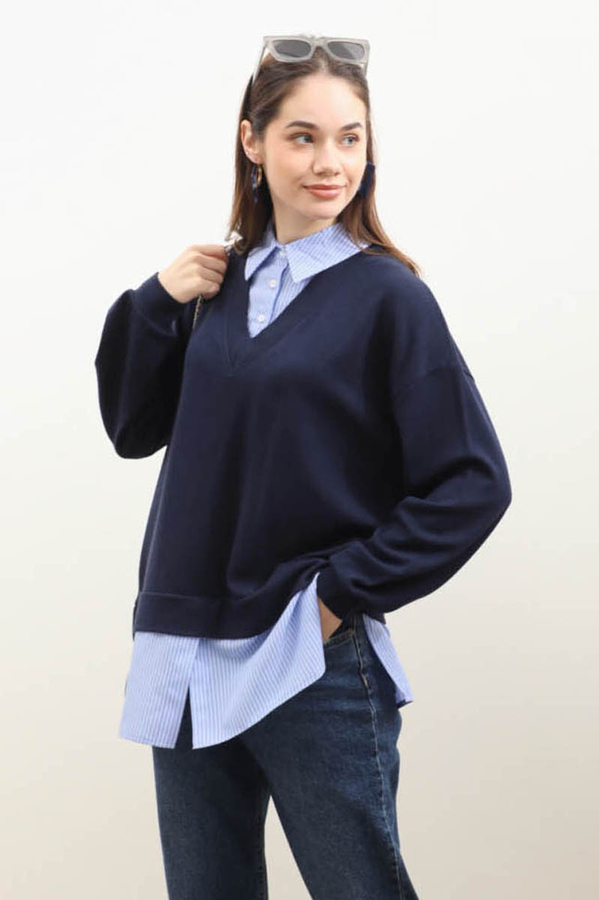 Gömlek Triko Lacivert 