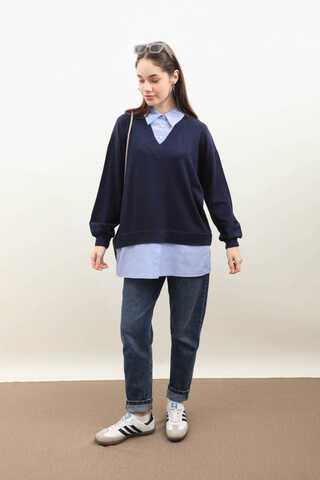 Gömlek Triko Lacivert - 2