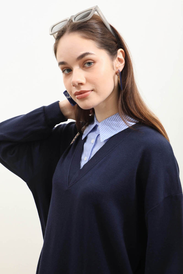 Gömlek Triko Lacivert - 4