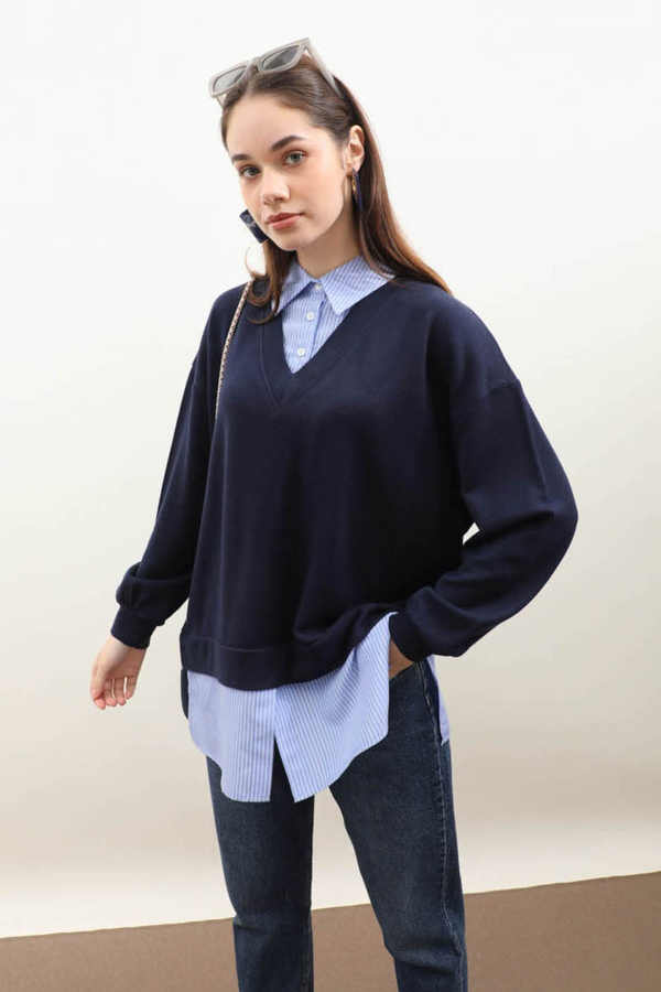 Gömlek Triko Lacivert - 6