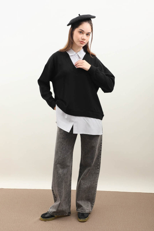 Gömlek Triko Siyah - 2