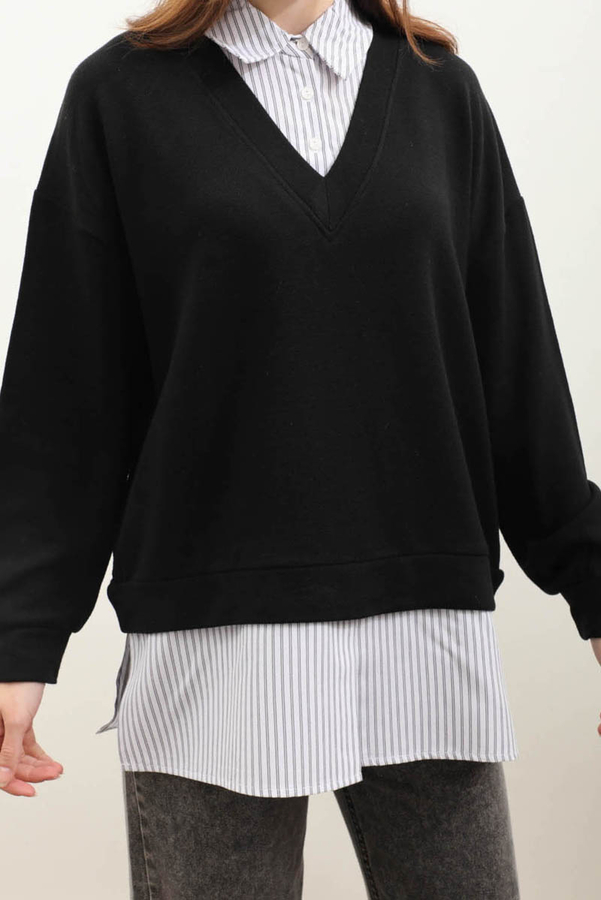 Gömlek Triko Siyah - 4