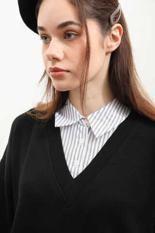 Gömlek Triko Siyah - 5