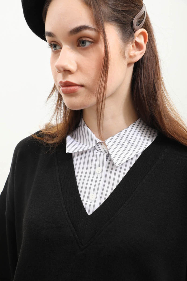 Gömlek Triko Siyah - 5