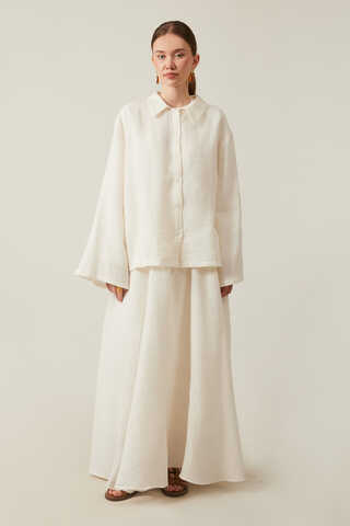 Gömlek Yaka Müslin Takım Beyaz - 2