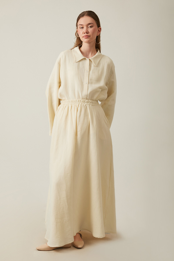 Gömlek Yaka Müslin Takım Taş - 8