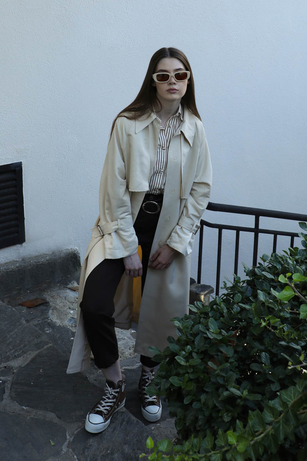 Gömlek Yaka Trençkot Ekru - 2