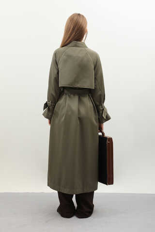 Gömlek Yaka Trençkot Haki - 10