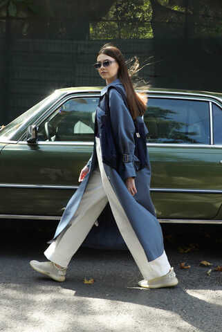 Gömlek Yaka Trençkot İndigo - 3