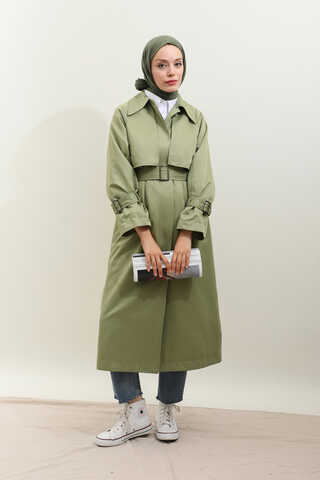 Gömlek Yaka Trençkot Mint - 15