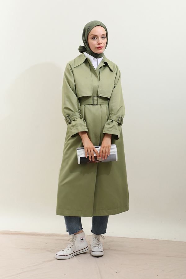 Gömlek Yaka Trençkot Mint - 15