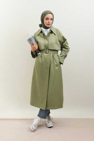 Gömlek Yaka Trençkot Mint - 16