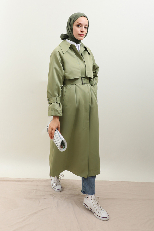 Gömlek Yaka Trençkot Mint - 18
