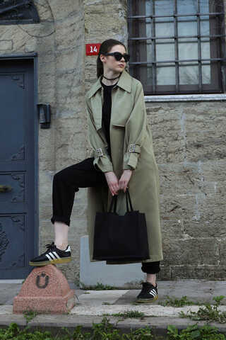 Gömlek Yaka Trençkot Mint - 1