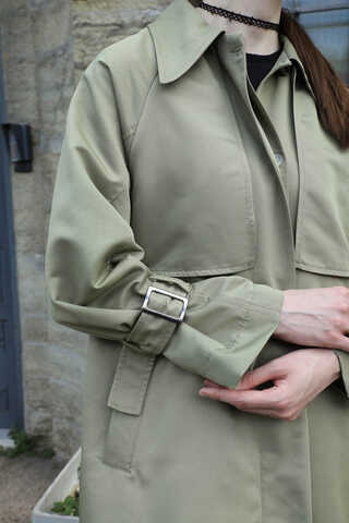 Gömlek Yaka Trençkot Mint - 4