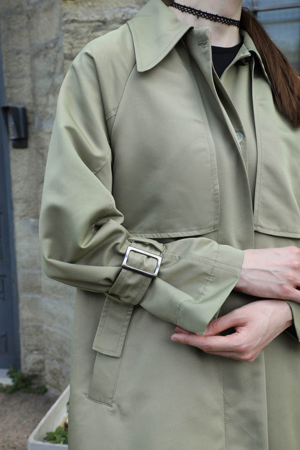 Gömlek Yaka Trençkot Mint - 4