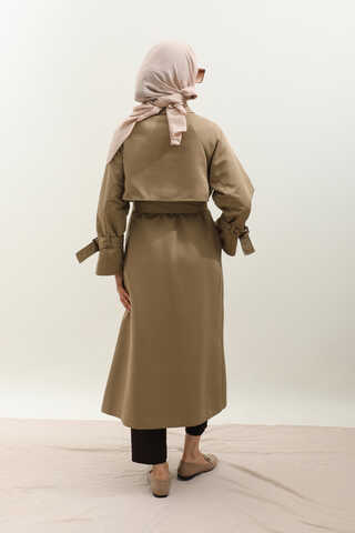 Gömlek Yaka Trençkot Sütlü Kahve - 21
