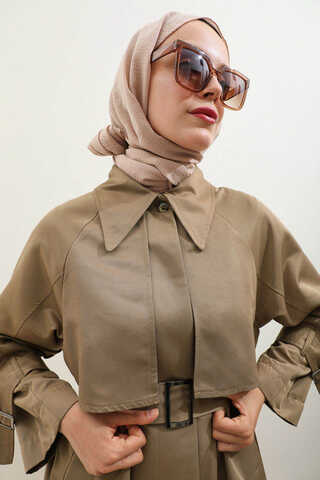 Gömlek Yaka Trençkot Sütlü Kahve - 20