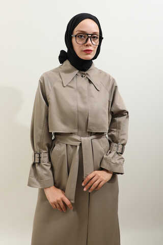Gömlek Yaka Trençkot Taş - 13