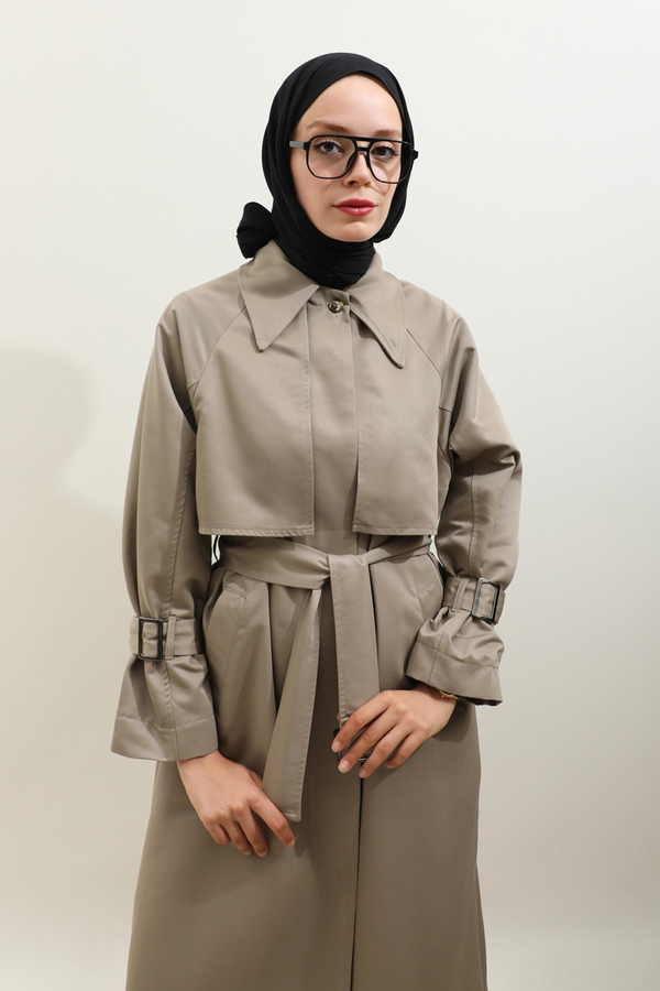 Gömlek Yaka Trençkot Taş - 13