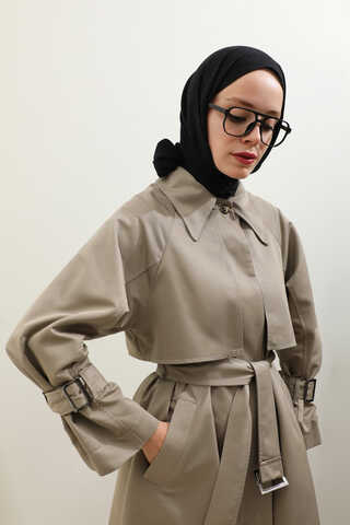 Gömlek Yaka Trençkot Taş - 15