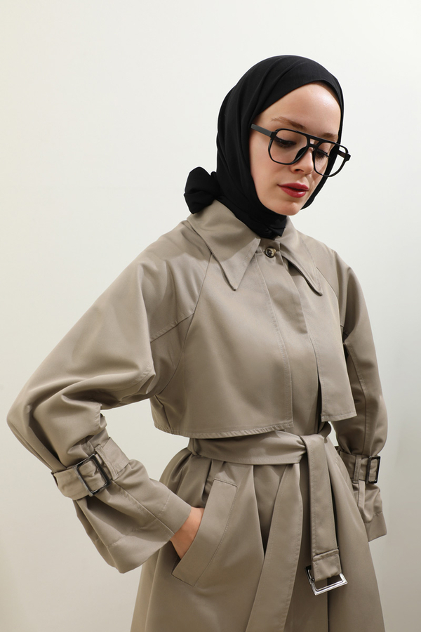 Gömlek Yaka Trençkot Taş - 15