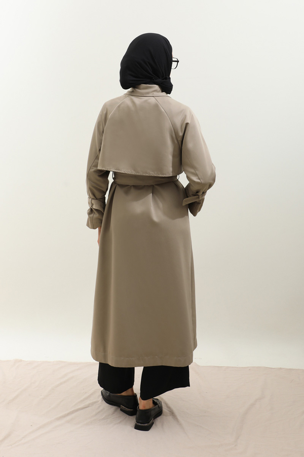 Gömlek Yaka Trençkot Taş - 16