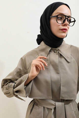 Gömlek Yaka Trençkot Taş - 14