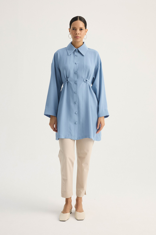 Gömlek Yaka Tunik Bebe Mavisi 