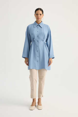 Gömlek Yaka Tunik Bebe Mavisi - 1